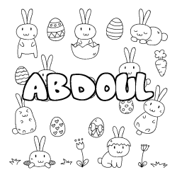 Coloración del nombre ABDOUL - decorado Pascua