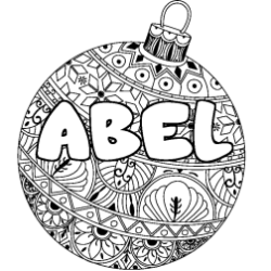 Coloración del nombre ABEL - decorado bola de Navidad