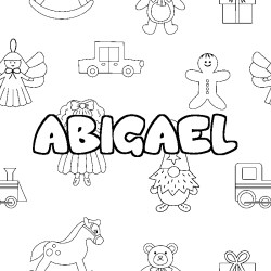 Dibujo para colorear ABIGAEL - decorado juguetes