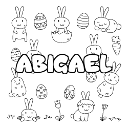 Coloración del nombre ABIGAEL - decorado Pascua
