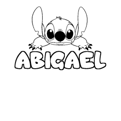Coloración del nombre ABIGAEL - decorado Stitch