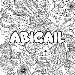 Dibujo para colorear ABIGAIL - decorado mandala de frutas