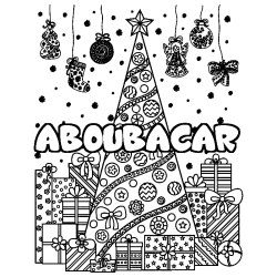 Coloración del nombre ABOUBACAR - decorado árbol de Navidad y regalos