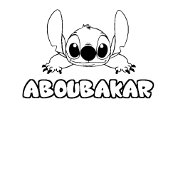 Coloración del nombre ABOUBAKAR - decorado Stitch