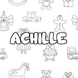 Coloración del nombre ACHILLE - decorado juguetes