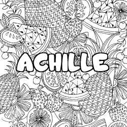 Coloración del nombre ACHILLE - decorado mandala de frutas