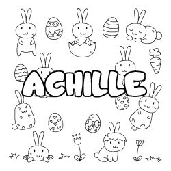 Coloración del nombre ACHILLE - decorado Pascua