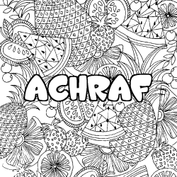 Coloración del nombre ACHRAF - decorado mandala de frutas