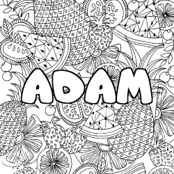 Coloración del nombre ADAM - decorado mandala de frutas