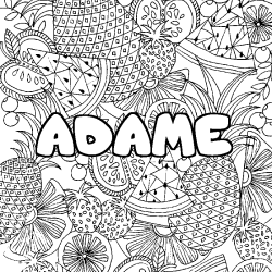 Coloración del nombre ADAME - decorado mandala de frutas