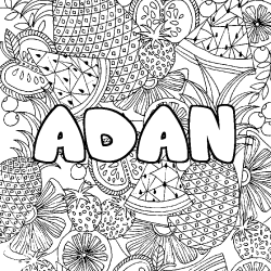 Dibujo para colorear ADAN - decorado mandala de frutas