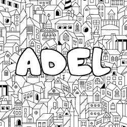 Coloración del nombre ADEL - decorado ciudad