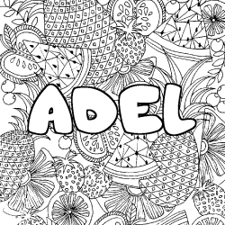 Coloración del nombre ADEL - decorado mandala de frutas