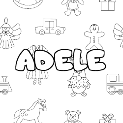 Coloración del nombre ADELE - decorado juguetes