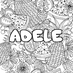 Coloración del nombre ADELE - decorado mandala de frutas