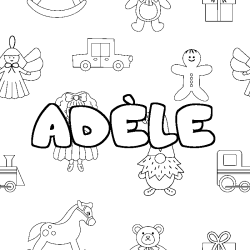 Coloración del nombre ADÈLE - decorado juguetes