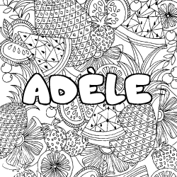 Coloración del nombre ADÈLE - decorado mandala de frutas