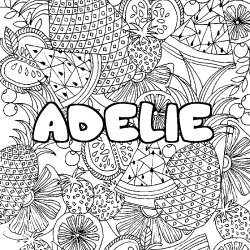 Coloración del nombre ADELIE - decorado mandala de frutas