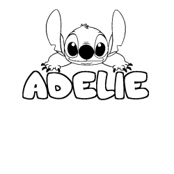Coloración del nombre ADELIE - decorado Stitch