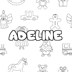 Coloración del nombre ADELINE - decorado juguetes