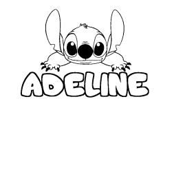 Coloración del nombre ADELINE - decorado Stitch