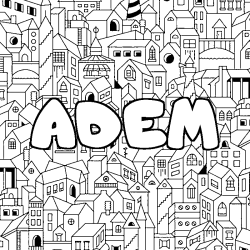 Coloración del nombre ADEM - decorado ciudad