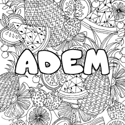 Coloración del nombre ADEM - decorado mandala de frutas