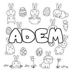 Coloración del nombre ADEM - decorado Pascua