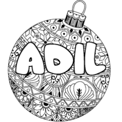 Coloración del nombre ADIL - decorado bola de Navidad