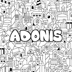 Coloración del nombre ADONIS - decorado ciudad