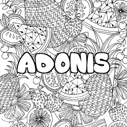 Coloración del nombre ADONIS - decorado mandala de frutas