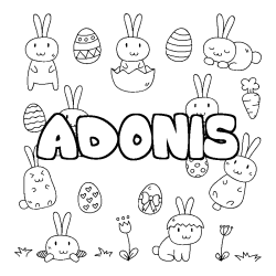 Coloración del nombre ADONIS - decorado Pascua