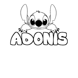 Coloración del nombre ADONIS - decorado Stitch