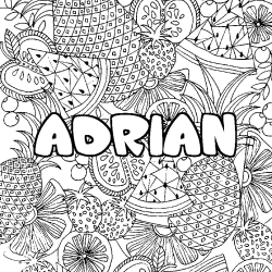 Coloración del nombre ADRIAN - decorado mandala de frutas