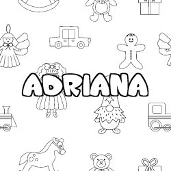 Coloración del nombre ADRIANA - decorado juguetes