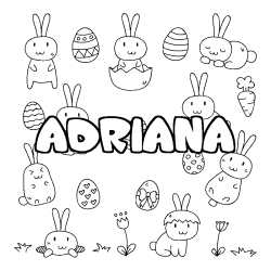 Coloración del nombre ADRIANA - decorado Pascua