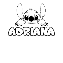 Coloración del nombre ADRIANA - decorado Stitch