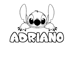 Coloración del nombre ADRIANO - decorado Stitch