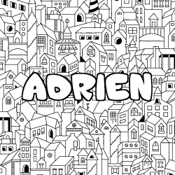 Coloración del nombre ADRIEN - decorado ciudad