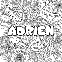 Coloración del nombre ADRIEN - decorado mandala de frutas