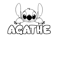 Coloración del nombre AGATHE - decorado Stitch