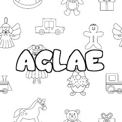 Coloración del nombre AGLAE - decorado juguetes