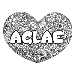 Coloración del nombre AGLAE - decorado mandala de corazón