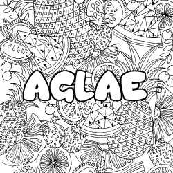 Coloración del nombre AGLAE - decorado mandala de frutas