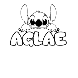 Coloración del nombre AGLAE - decorado Stitch