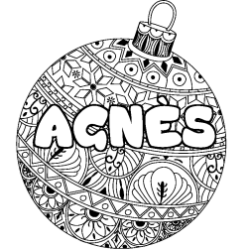 Coloración del nombre AGNÈS - decorado bola de Navidad