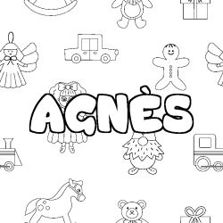 Coloración del nombre AGNÈS - decorado juguetes