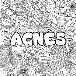 Coloración del nombre AGNÈS - decorado mandala de frutas