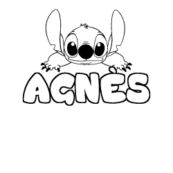 Coloración del nombre AGNÈS - decorado Stitch
