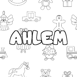 Coloración del nombre AHLEM - decorado juguetes